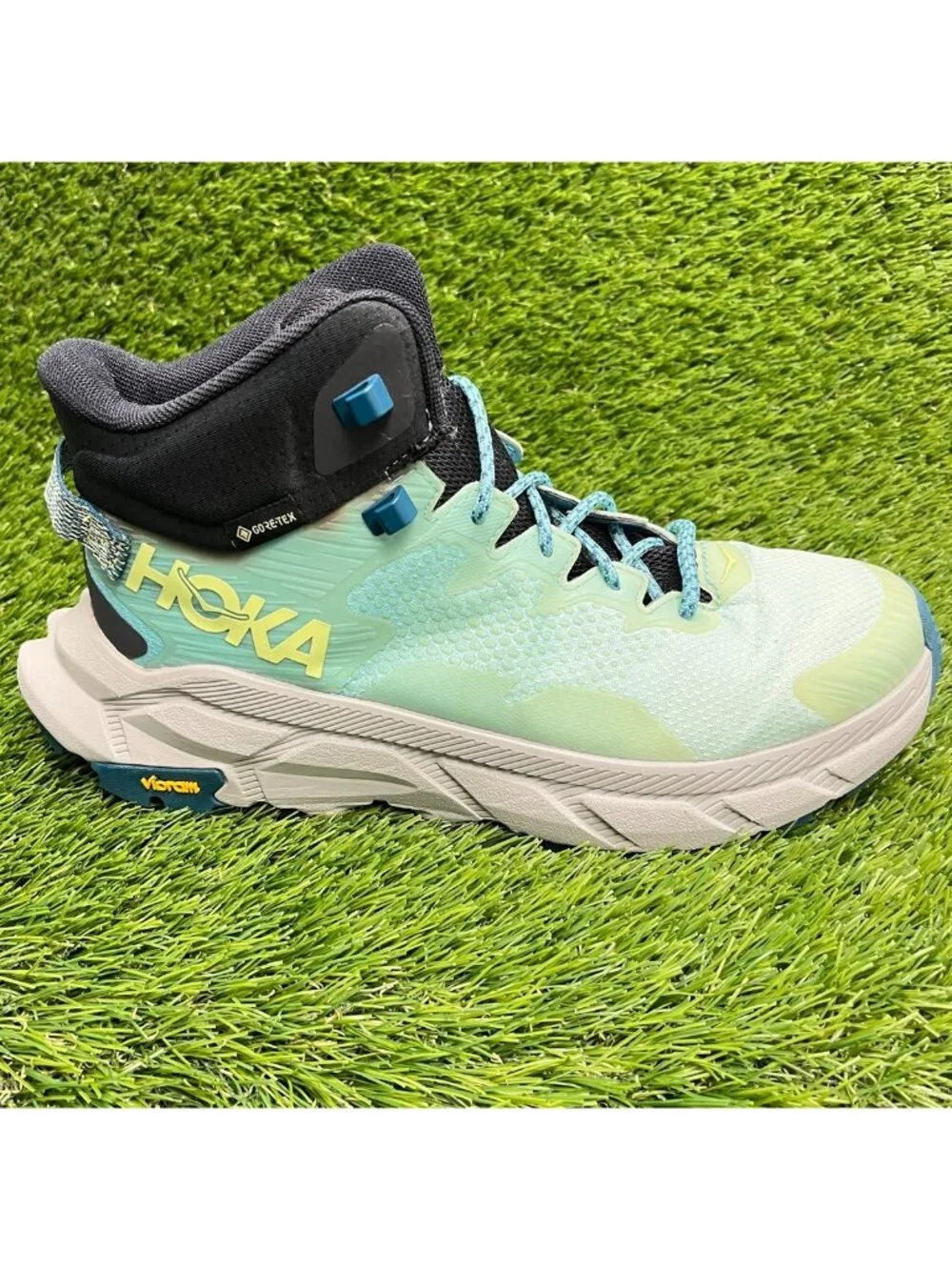 Hoka One One Trail Code GTX Womens Size 8.5 Blue Black Athletic Hiking Boots